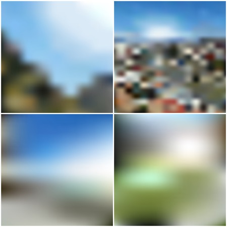 web and mobile interface templates. Editable blurred backgrounds set.のイラスト素材