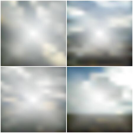 web and mobile interface templates. Editable blurred backgrounds set.のイラスト素材