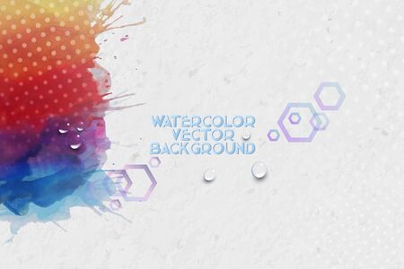 Abstract hand drawn watercolor background with empty place for text message, great composition for your design, grunge style vector illustration.のイラスト素材