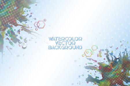 Abstract hand drawn watercolor background with empty place for text message, great composition for your design, grunge style vector illustration.のイラスト素材