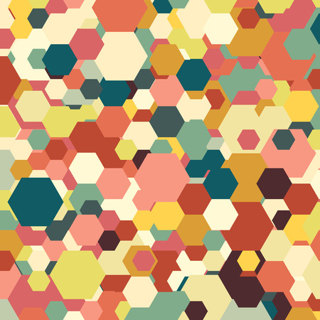 Geometric background, abstract hexagonal retro pattern vectorのイラスト素材
