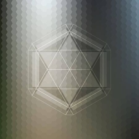 Abstract pattern on blurred hexagonal background, minimalistic geometric template, vector illustration.のイラスト素材