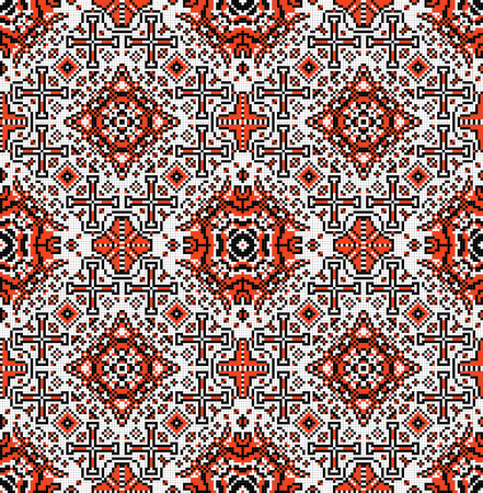 Traditional national embroidered seamless pattern. Abstract vector texture.