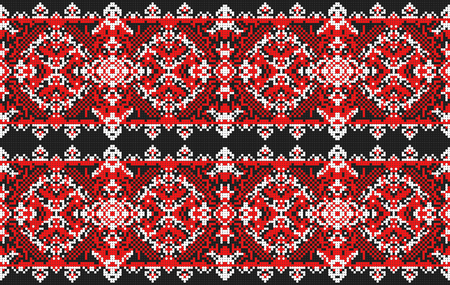 Ukrainian folk art. Traditional national embroidered seamless pattern. Abstract vector texture.