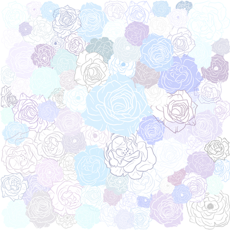 Hand drawn floral doodle background, abstract vector pattern.のイラスト素材