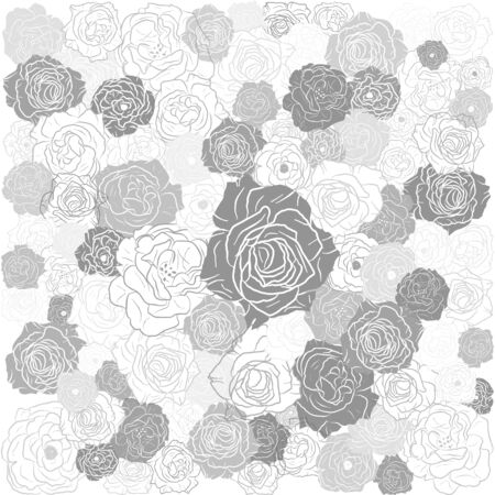 Hand drawn floral doodle background, abstract vector pattern.のイラスト素材