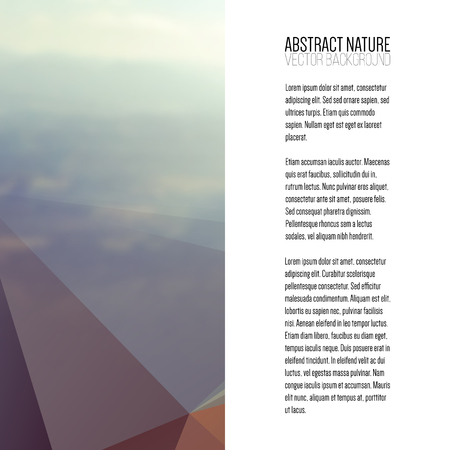 Business template for brochure, magazine, flyer, booklet or annual report. Abstract colorful polygonal backdrop, blurred background, mountain landscape, modern stylish triangle vector texture.のイラスト素材