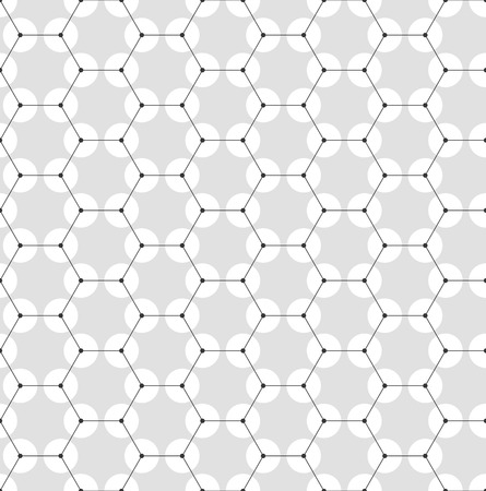 Chemistry seamless pattern, hexagonal design molecule structure on gray, scientific or medical DNA...