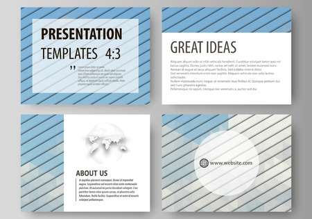 Set of business templates for presentation slides. Easy editable vector layouts in flat design. Blue color triangles and colorful polygones. Abstract polygonal style background.のイラスト素材