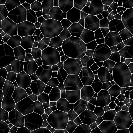 Chemistry pattern, polygonal molecule structure on black background. Medicine, science, microbiology concept, vector illustration.のイラスト素材