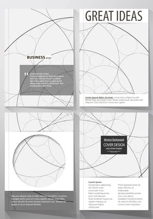 Business templates for brochure, flyer, booklet. Cover design template, abstract vector layout in A4 size. Alchemical theme. Fractal art background. Sacred geometry. Mysterious relaxation pattern.のイラスト素材