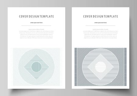 Business templates for brochure, flyer, report. Cover design template, abstract vector layout in A4 size. Minimalistic background with lines. Gray color geometric shapes forming beautiful pattern.のイラスト素材