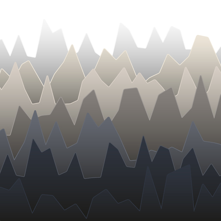 Rows of gray colored diagram with peaks of different height.のイラスト素材
