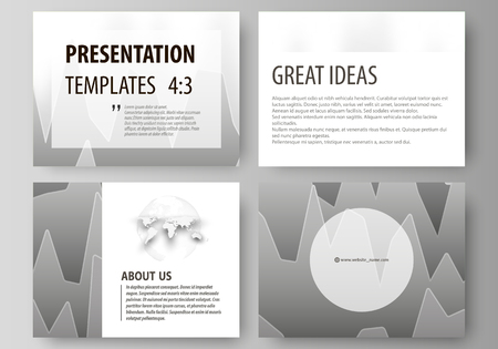 The minimalistic abstract vector illustration of the editable layout of the presentation slides design business templates. Rows of colored diagram with peaks of different height.のイラスト素材