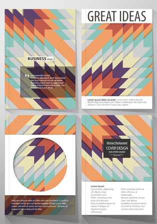 Business templates for brochure, flyer, booklet. Cover design template, abstract vector layout in A4 size. Tribal pattern, geometrical ornament, ethno syle, ethnic backdrop, vintage fashion backgroundのイラスト素材