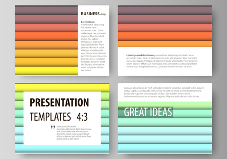 Set of business templates for presentation slides. vector layouts in flat style. Bright color rectangles, colorful design, geometric rectangular shapes forming abstract beautiful background.のイラスト素材