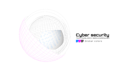 Cyber security and information protection. Protect mechanism, system privacy icon isolated on white background. Protection concept, information privacy idea, technology background. Vector illustrationのイラスト素材