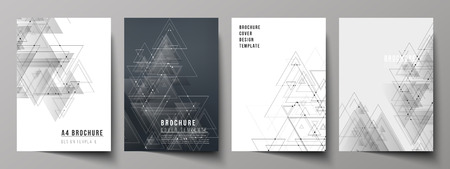 The vector editable layout of A4 format cover mockups design templates for brochure, magazine,...