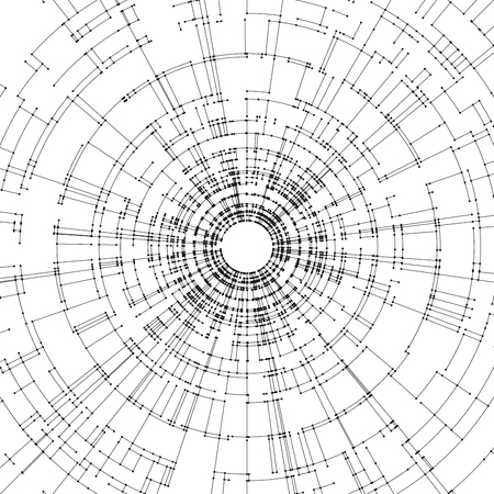 Connecting lines and dots on white background. Abstract network connection design concept. Technology design vector background, digital geometric abstraction with lines and pointsのイラスト素材