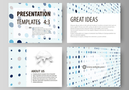 Business templates for presentation slides. Easy editable abstract layouts in flat style. Soft color dots with illusion of depth and perspective, dotted background. Modern elegant vector design.のイラスト素材