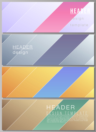 The minimalistic vector illustration of the editable layout of headers, banner design templates. Creative modern cover concept, colorful backgroundのイラスト素材