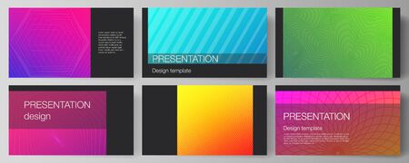 The minimalistic abstract vector illustration of the editable layout of the presentation slides design business templates. Abstract geometric pattern with colorful gradient business background.のイラスト素材