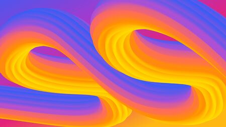 Colorful geometric background with fluid gradient 3D flow shapes composition. Futuristic technology...