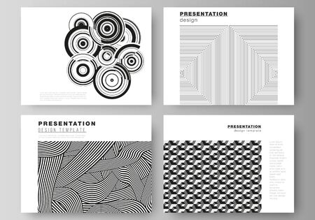 The minimalistic abstract vector illustration layout of the presentation slides design business templates. Trendy geometric abstract background in minimalistic flat style with dynamic composition.のイラスト素材