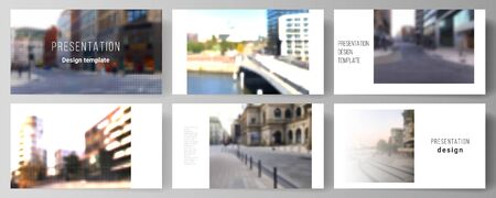 Vector layout of the presentation slides design business templates, multipurpose template for presentation brochure, brochure cover. Halftone effect decoration with dots. Dotted pattern decoration.のイラスト素材