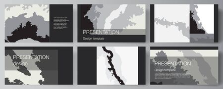 Vector layout of the presentation slides design business templates, multipurpose template for presentation brochure, brochure cover. Landscape background decoration, halftone pattern grunge texture.のイラスト素材