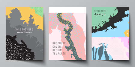 Vector layout of A4 cover mockups design templates for brochure, flyer layout, cover design, book...