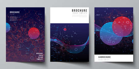 Vector layout of A4 cover mockups templates for brochure, flyer layout, booklet, cover design, book...
