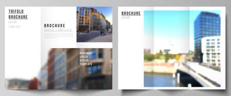 Vector layouts of covers design templates for trifold brochure, flyer layout, book design, brochure...
