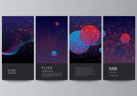 Vector layout of flyer, banner templates for website design, vertical flyer design, website...