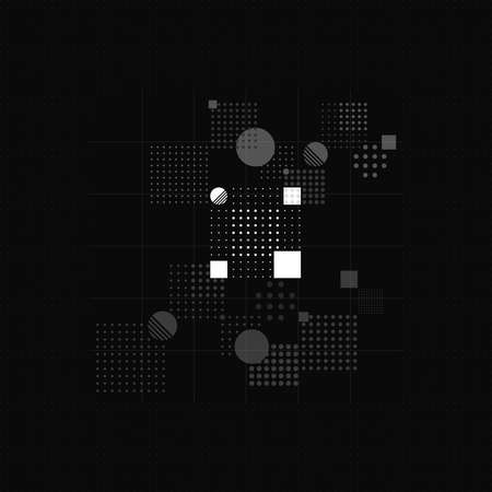 Black color vector background. Business, science, technology design abstract background. Futuristic vector illustration.のイラスト素材