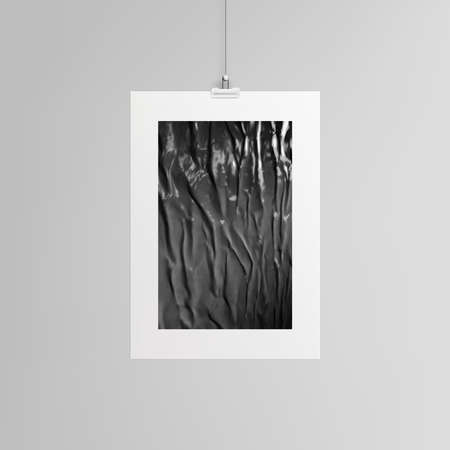 Realistic vector layout of cover mockup design template in A4 format with black plastic film for brochure, flyer, cover design, book design, magazine, brochure cover.のイラスト素材