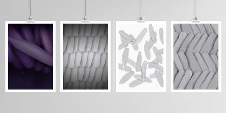 Realistic vector layouts of A4 format mockup design templates for brochure, flyer, cover design,...
