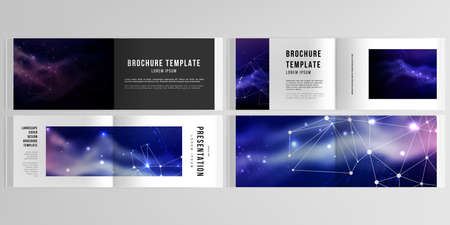 Vector layouts of horizontal presentation templates for landscape design brochure, cover design,...