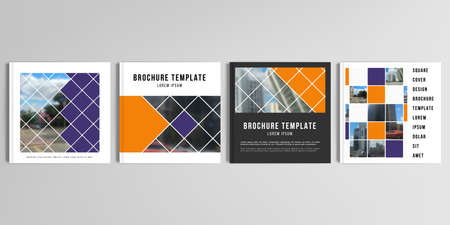 Realistic vector layouts of cover mockup templates for square brochure, cover design, flyer, book...