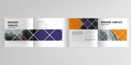 3d realistic vector layout of cover mockup templates for bifold square brochure, flyer, cover...