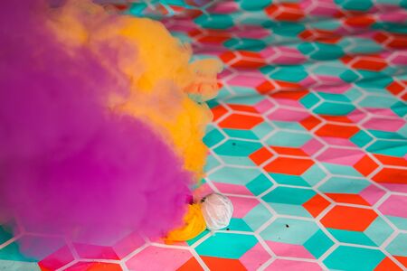 Colorful smoke firecrackers for kids.Smoke pumpsの写真素材