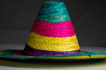 Traditional Mexican hat with intense colorsの写真素材