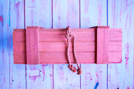 Wooden box of bright and beautiful colorsの写真素材