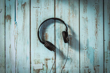 Modern music headphones. Technology conceptの写真素材