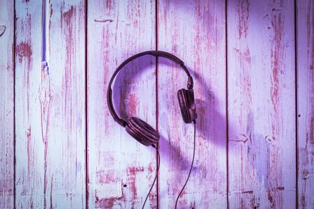 Modern music headphones. Technology conceptの写真素材