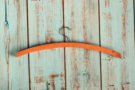 Hangers for clothes on rustic background. Fashion conceptの写真素材