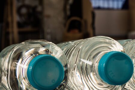 Bottles of mineral water. Plastic bottles