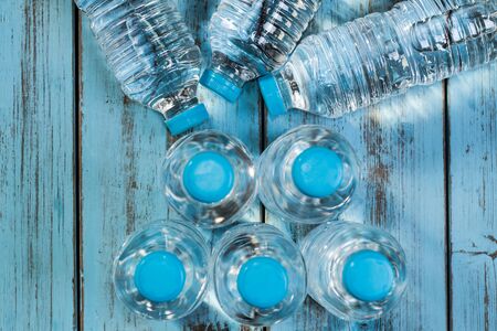Bottles of mineral water. Plastic bottles