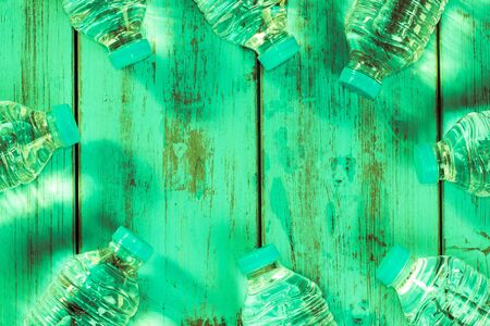 Bottles of mineral water. Plastic bottlesの写真素材