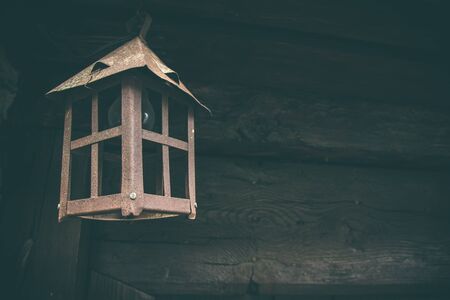 Antique metal street lamp. Handmade by handの写真素材